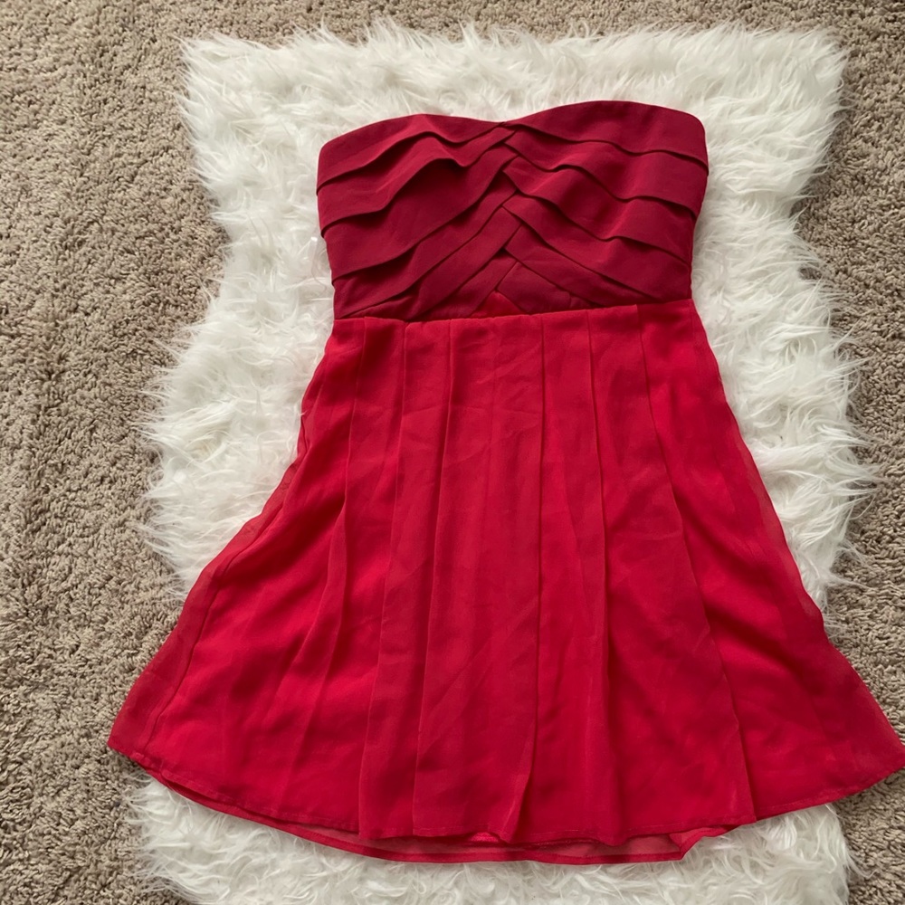 - SAVE Pink summer strapless coctail dress